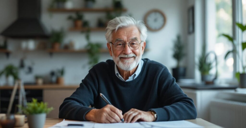 Couple de seniors discutant de leur dossier assurance et retraite avec un conseiller financier