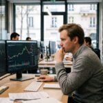Investir en bourse : graphiques financiers et analyse de marché sur un bureau moderne