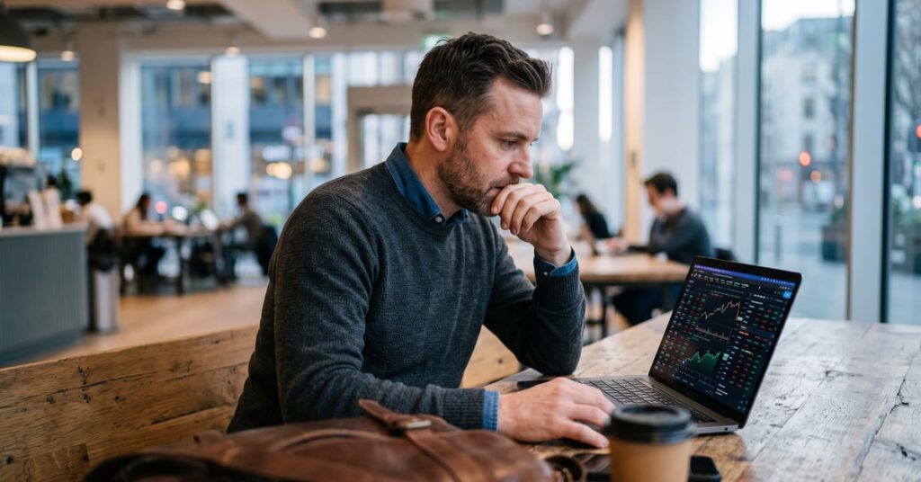 Investissement boursier : graphiques financiers et données de marché sur un écran moderne